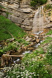 Image of Grand Saut waterfall on Herisson river at springtime