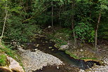 Image de la rivière du Fornant vue d'en haut avant qu'elle ne pénètre dans la forêt