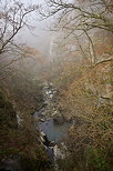 Image of the canyon of Fornant river in the winter mist