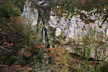 Image d'hiver dans le canyon du Fornant autour de la cascade de Barbennaz