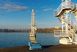 Image of Imperial beach diving towers on Annecy lake