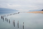 Photo of lake Bourget under a winter sky
