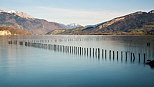Photographie du lac d'Annecy et de ses montagnes vus depuis Sévrier