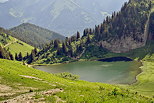 Image du lac d'Arvouin dans les alpages du Chablais