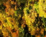 Image de reflets d'automne sur le lac à Montriond